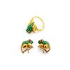 Image 1 : An Enamel Frog Earrings and Ring Set, by David Webb