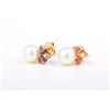 Image 2 : A Pair of Pearl Diamond and Ruby Earrings, by Mikimoto