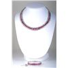 Image 2 : A Ruby and Diamond Necklace and Bangle Set