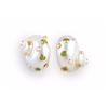 Image 1 : A Pair of Trianon Peridot, Pearl and Shell Earrings