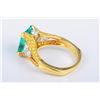 Image 2 : A Diamond and Emerald, Gold and Platinum Ring