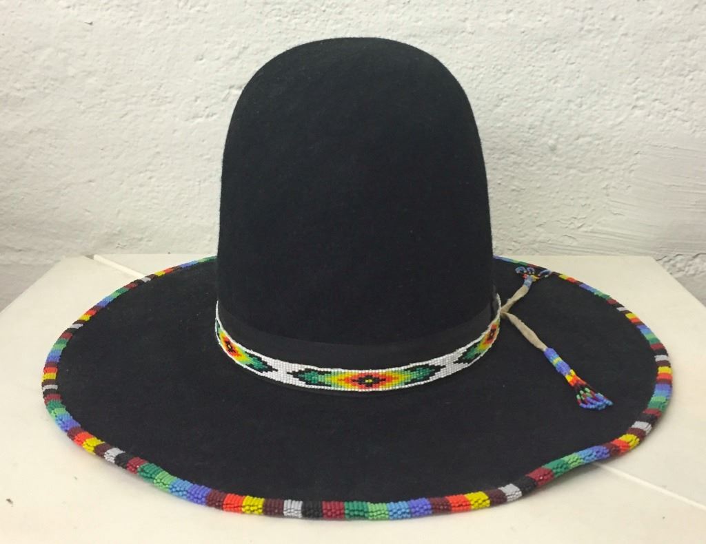 Vintage Navajo Beaded Felt Hat