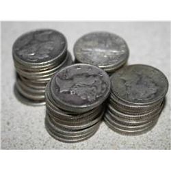 Lot of 100 Mercury Dimes- 1940's