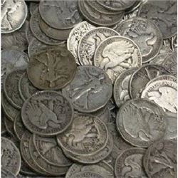 Lot of 100 Walking Liberty Halves-