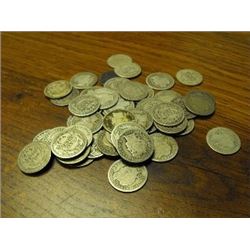 Lot of (50) Barber Dimes - Circulated