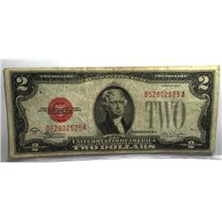 1928 $2 Red Seal XF Grade Note