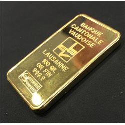 100 Gram Solid Pure Gold Ingot or Bar