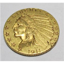 1911 P $ 5 Gold Indian