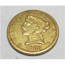 1880 s $ 5 Gold Liberty