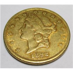1892 S $ 20 Gold Liberty Double Eagle