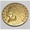 Image 1 : 1910 P $ 5 Gold Indian