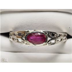 #2-18K WHITE GOLD RUBY RING SIZE 6.5