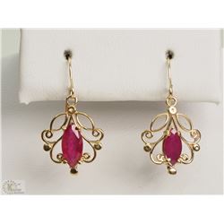 #4-14K YELLOW GOLD RUBY EARRINGS