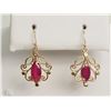 Image 1 : #4-14K YELLOW GOLD RUBY EARRINGS
