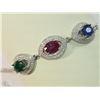 Image 1 : #7-STERLING SILVER ENHANCED RUBY, EMERALD &
