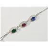 Image 2 : #7-STERLING SILVER ENHANCED RUBY, EMERALD &
