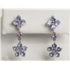 Image 1 : #8-10K WHITE GOLD TANZANITE FLOWER EARRINGS