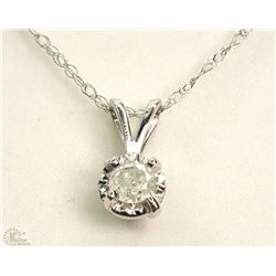 #11-14K WHITE GOLD DIAMOND PENDANT NECKLACE