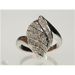 #13-STERLING SILVER DIAMOND RING SIZE 7