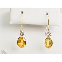#16-14K YELLOW GOLD SAPPHIRE EARRINGS