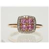 Image 2 : #17-10K ROSE GOLD SAPPHIRE & DIAMOND RING SIZE 7