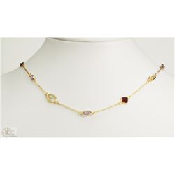 #24-STERLING SILVER GOLD PLATED MULTI-GEMSTONE