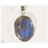 Image 1 : #26-STERLING SILVER LABRADORITE PENDANT