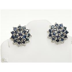 #32-STERLING SILVER 38 SAPPHIRE EARRINGS