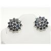 Image 1 : #32-STERLING SILVER 38 SAPPHIRE EARRINGS