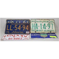 SET OF 5 VINTAGE LICENSE PLATES 1967-73 AND