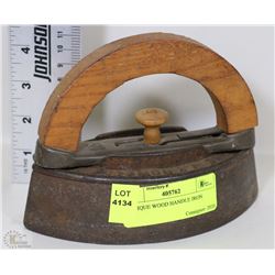 ANTIQUE WOOD HANDLE IRON