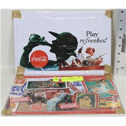 SET OF 2 METAL COCA COLA SIGNS