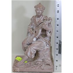 VINTAGE ASIAN POTTERY SCULPTURE MADE IN FRANCE