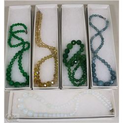 LOT OF 5 ASSORTED PEARLS,STONES NECKLACES
