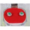 Image 1 : #20-NATURAL EMERALD/CZ EARRINGS