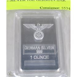 .999 FINE SILVER 1OZ GERMAN BAR