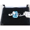 Image 1 : BLUE CUBIC ZIRCONIA STERLING SILVER RING SIZE 7