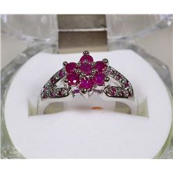 #17-NATURAL RUBY.925 SOLID SILVER RING