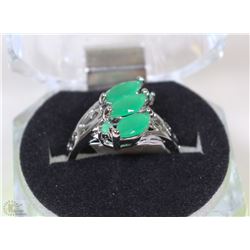 #22-NATURAL EMERALD/CZ RING