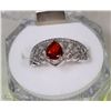 Image 1 : #14-NATURAL RUBY/CZ.925 SOLID SILVER RING