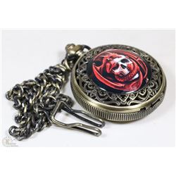 NEW SKULL/DRAGON PREMIUM POCKET WATCH WITH CHAIN