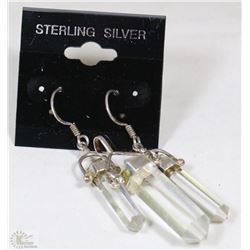 STERLING SILVER QUARTZ PENDANT AND EARRING SET