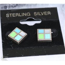 STERLING SILVER INLAY PENDANT AND EARRING SET