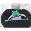 Image 1 : #25-NATURAL EMERALD/CZ RING