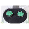 Image 1 : #23-NATURAL EMERALD EARRINGS