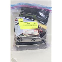 BAG OF ASSORTED POCKET KNIVES