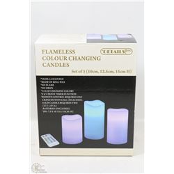 3PACK VANILLA SCENT COLOUR CHANGING R/C CANDLES