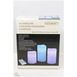 3PACK VANILLA SCENT COLOUR CHANGING R/C CANDLES