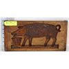 Image 1 : VINTAGE HAND CARVED PIG PICTURE