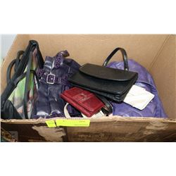 BOX OF PURSES AND WALLETS